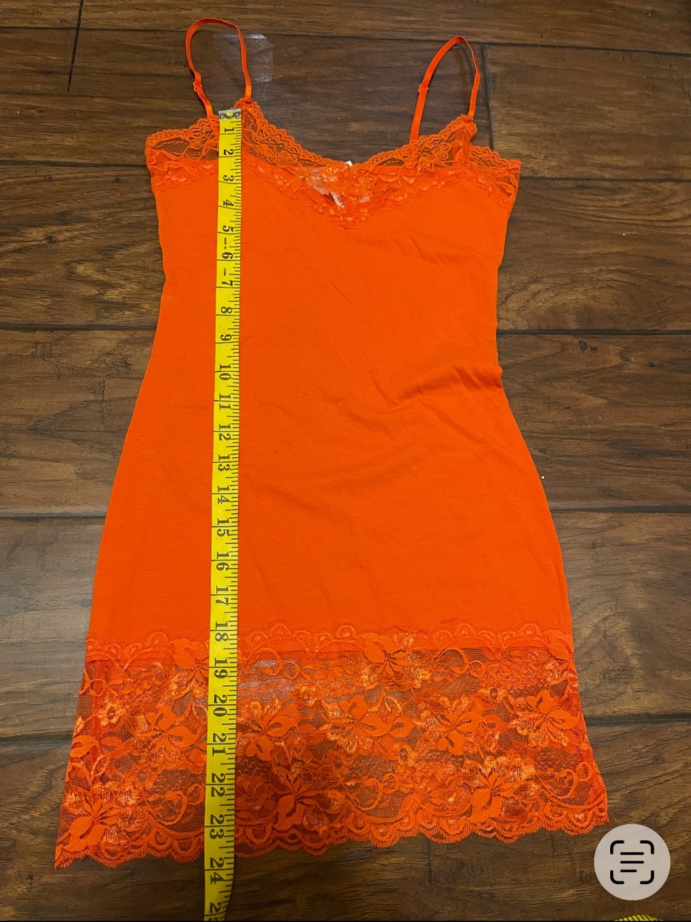Wet Seal Y2K Orange Lace Longline Cami Tank Top Deadstock 2000s - Picture 7 of 9